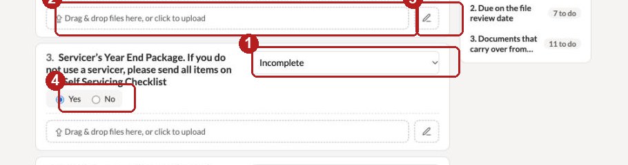 An item: status, upload box, pencil